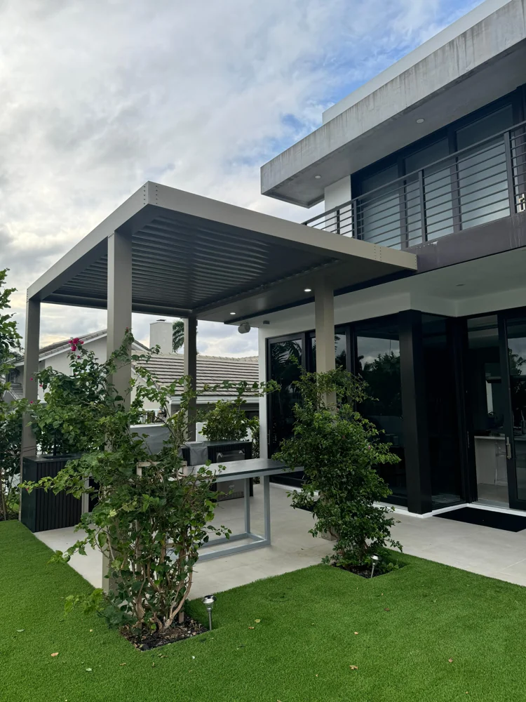 Outdoor lounge pergola
